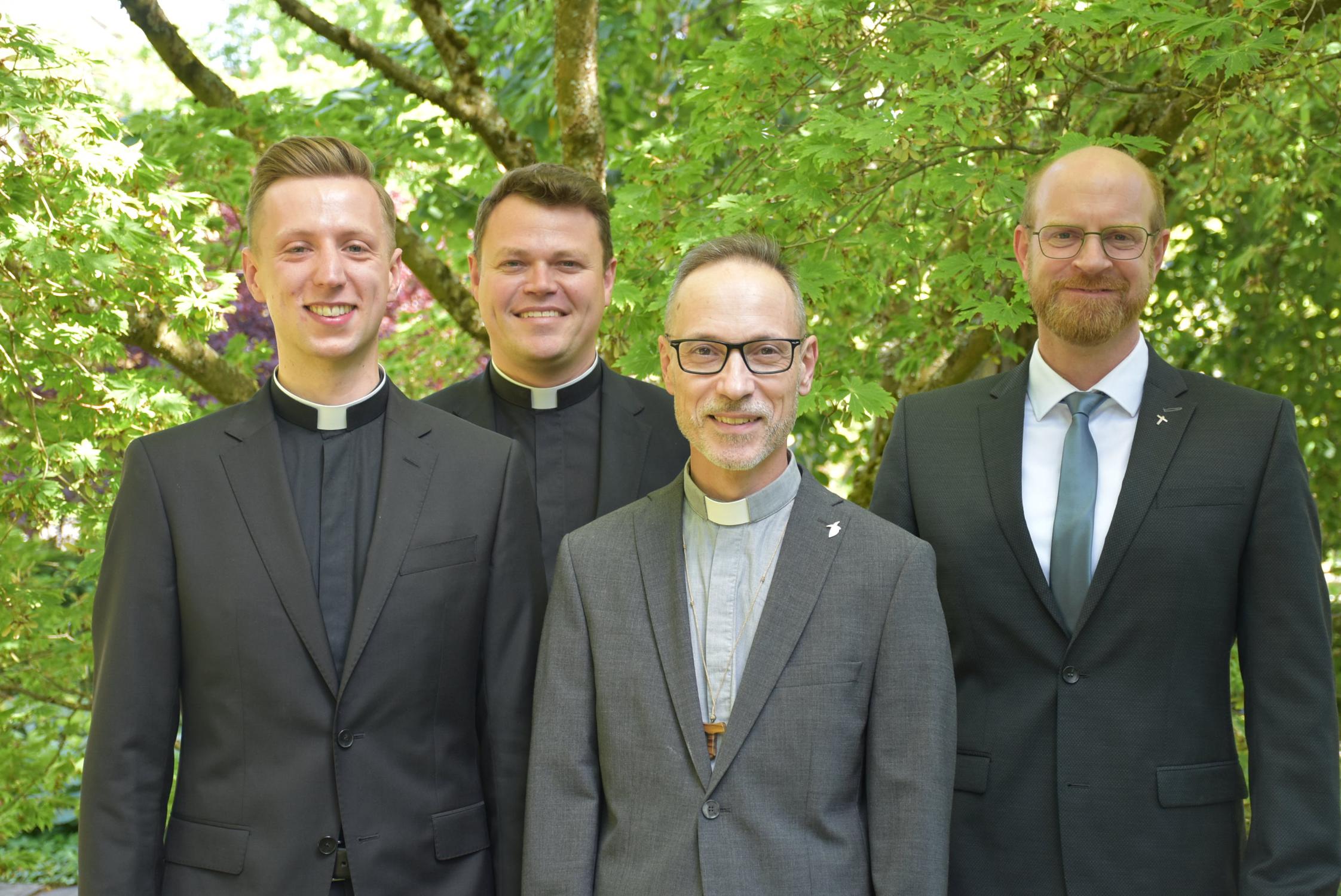 (vlnr.) Antonio Jagodin, Regens Tim Sturm, Heinz-Peter Wilbertz, Spiritual Jan Lehmann